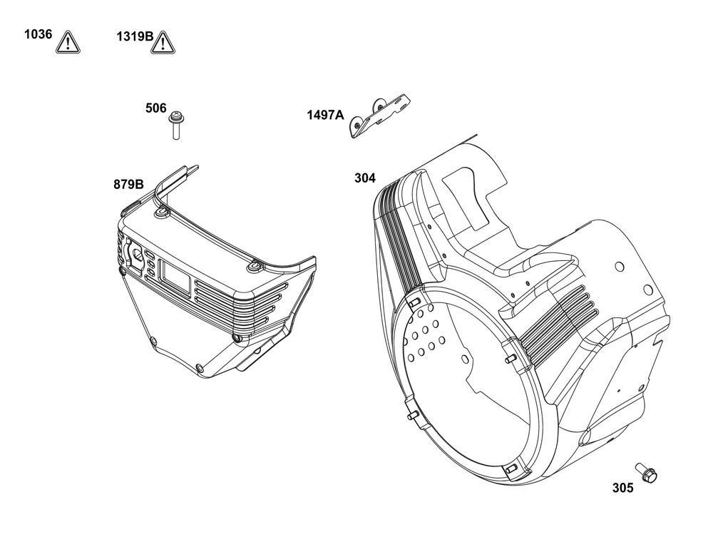 Blower Housing Group Diagram and Parts List for 38E347-0017-G1 200000 - 399999 Briggs and Stratton Engine